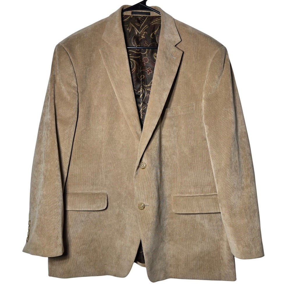Lauren Ralph Lauren Mens Tan Corduroy Blazer 44S Sport Coat Jacket Suit Preppy